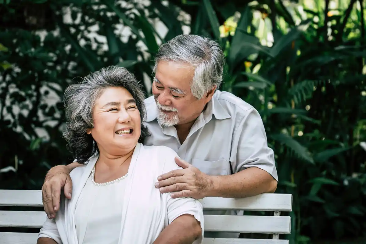 happy elderly japanese community