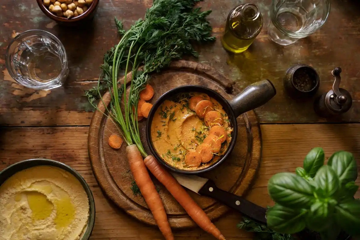 authentic medieval food served rustic setting