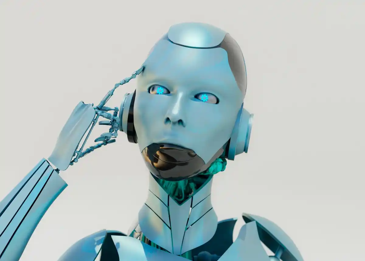 futuristic artificial intelligence robots communicating secret language