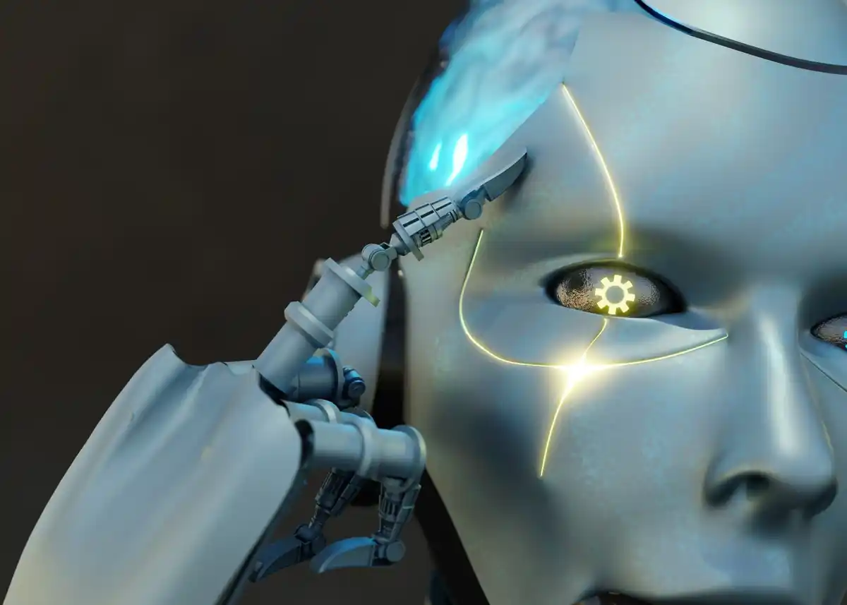 AI robots communicating in secret language digital artwork