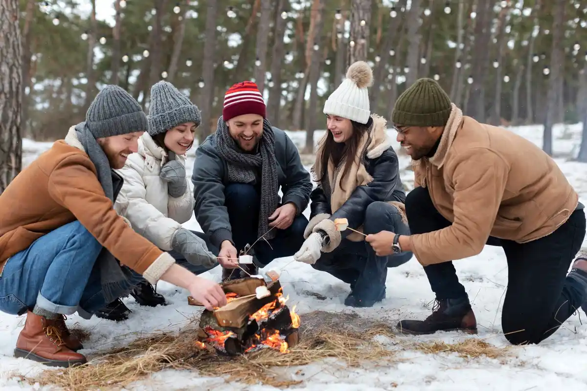 Icelandic winter outdoor rituals friends gathering
