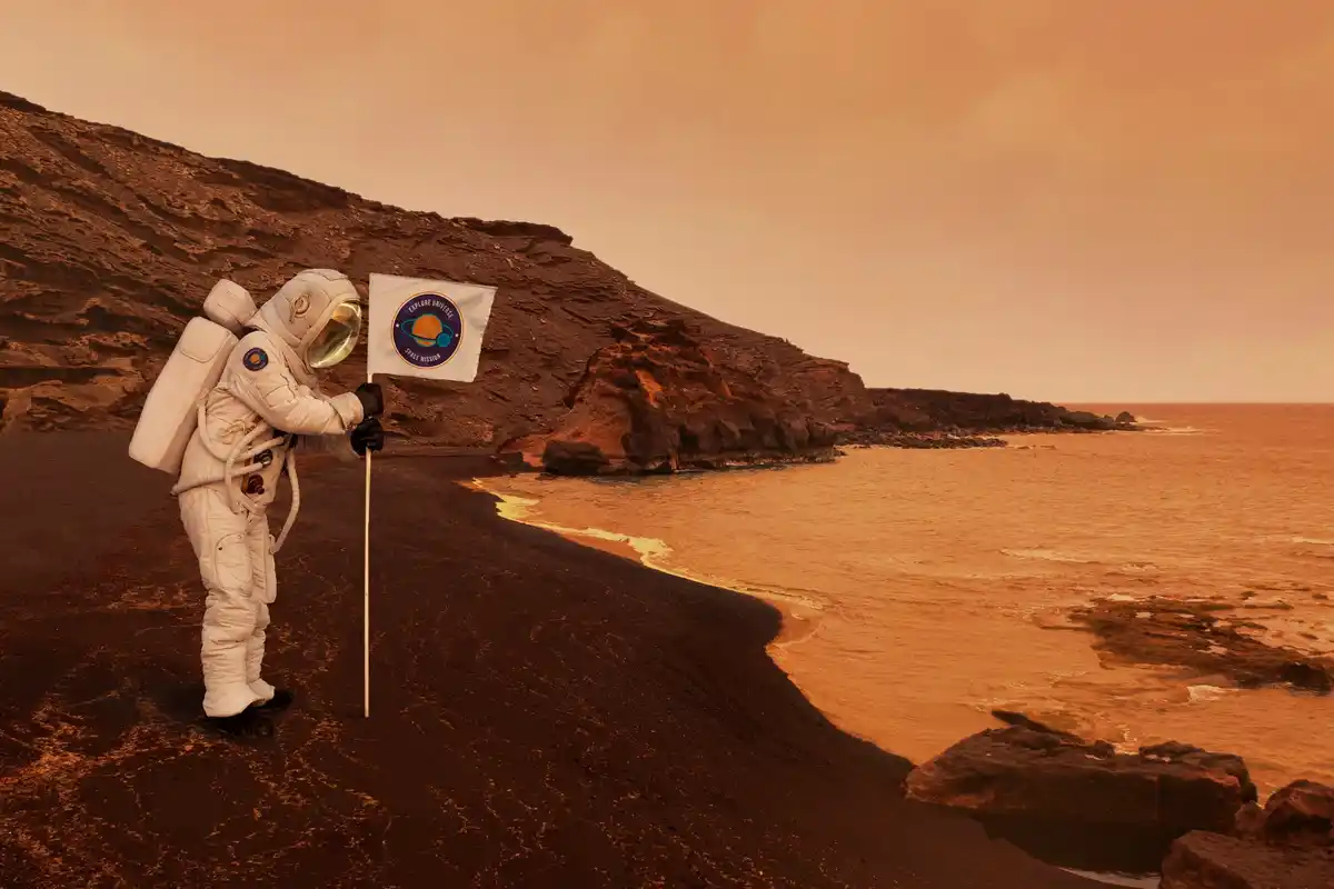NASA Mars rover analyzing Martian air composition