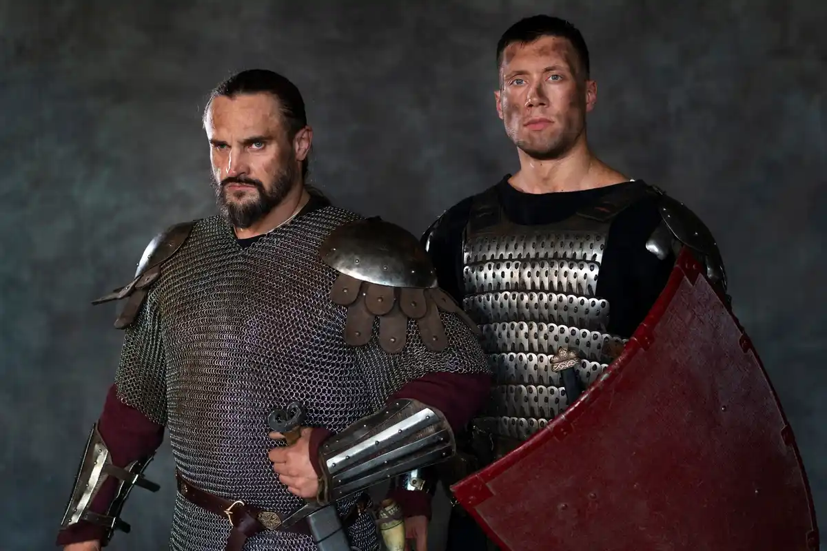 roman gladiator vs medieval knight battle painting
