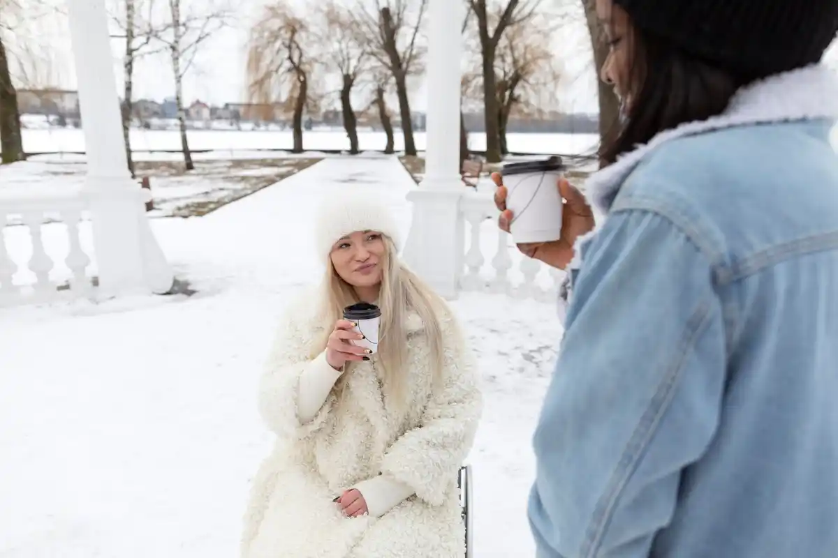 finnish people communicating winter silence outdoors