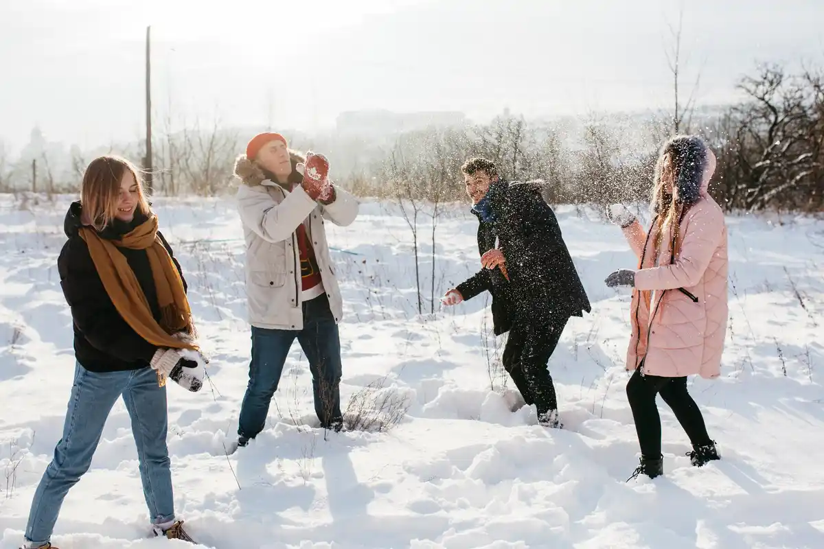 finland people talking snow outdoor winter silent