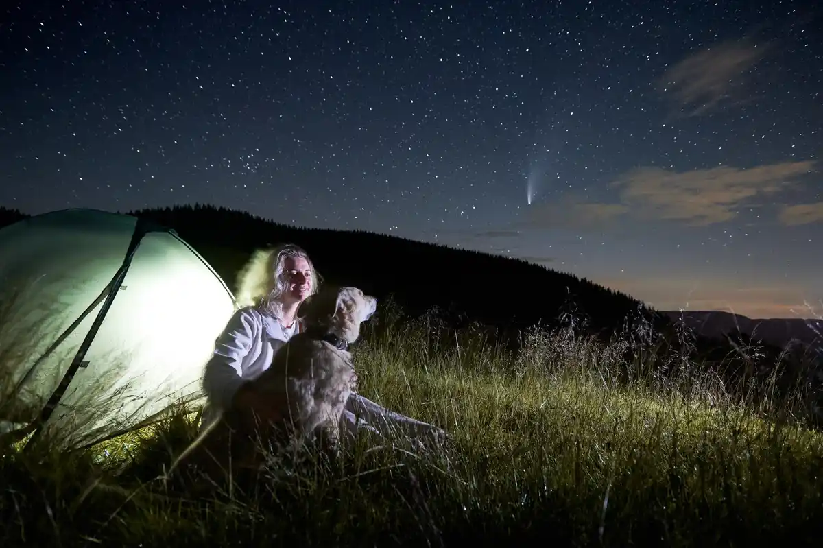 elderly people stargazing Netherlands night sky