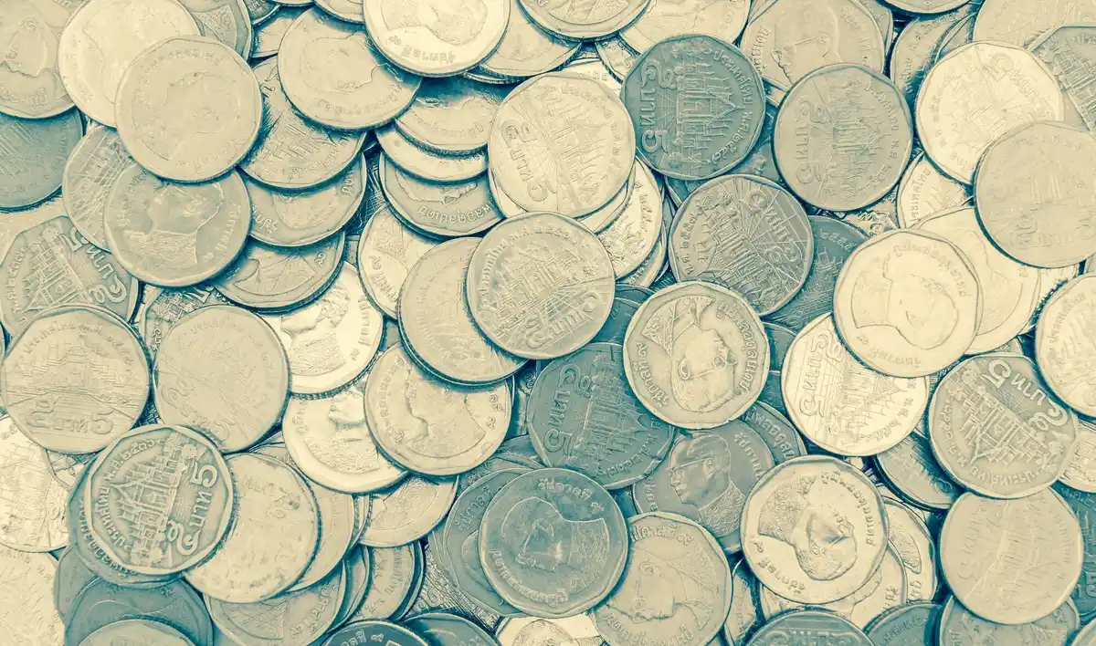 vintage dutch coins closeup