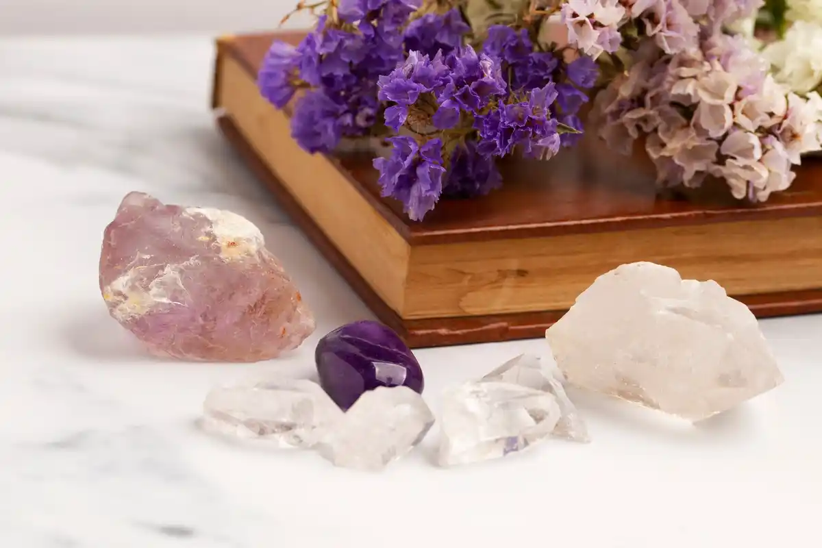 rose quartz crystal window daylight