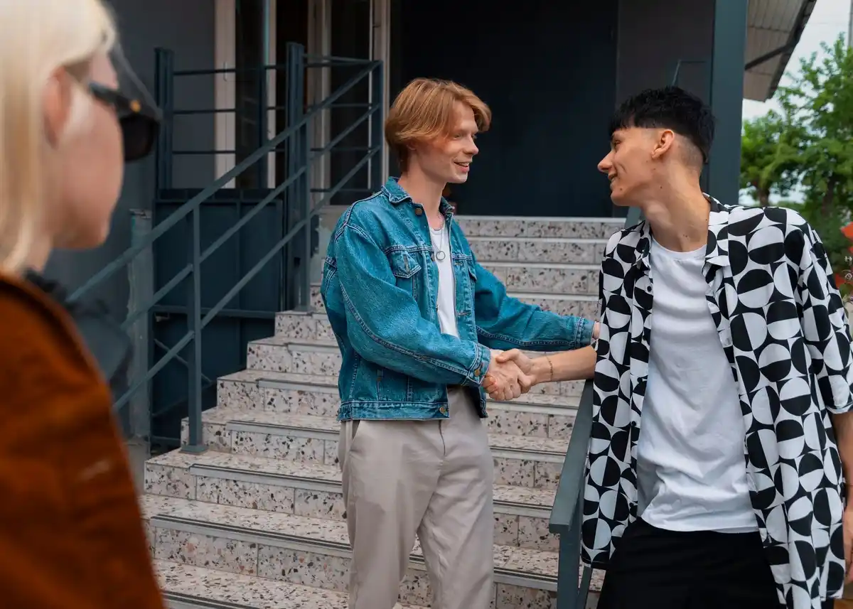no handshake greeting diverse people 2025