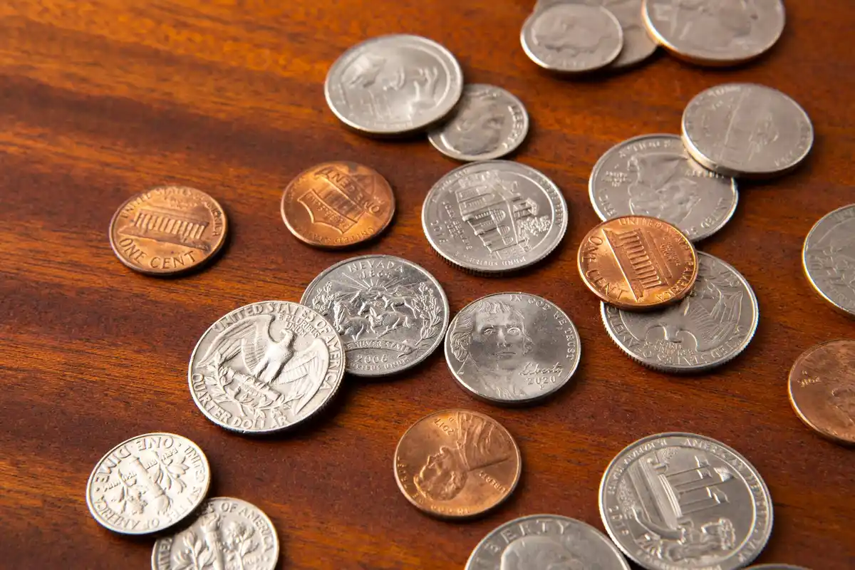 ancient dutch coins collection close up