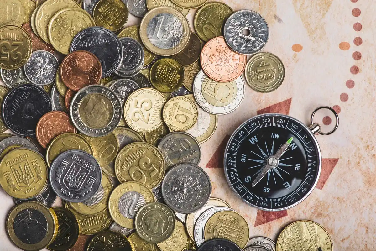 dutch old coins closeup attic wooden background