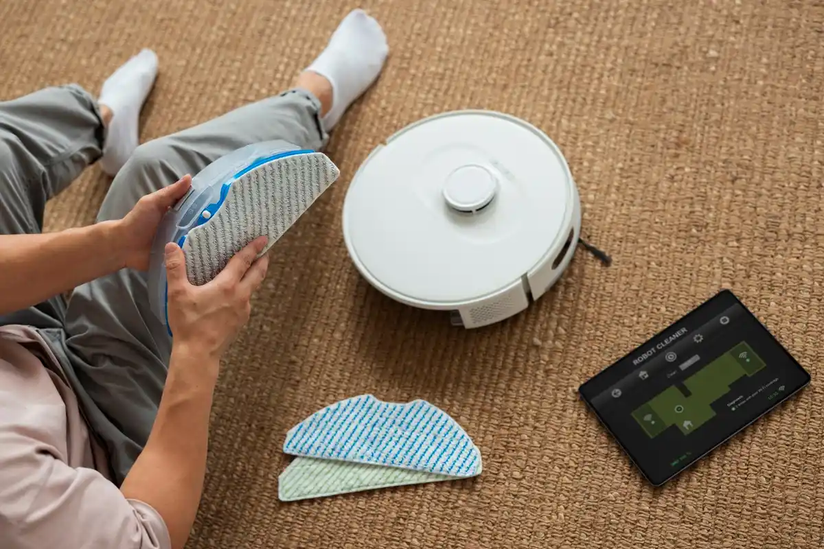 sensor robot helps person sleeping, dutch bedroom