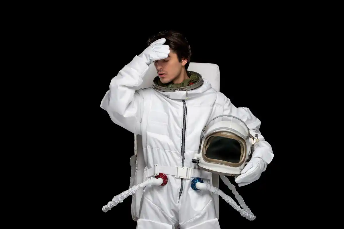 crying in space zero gravity astronaut