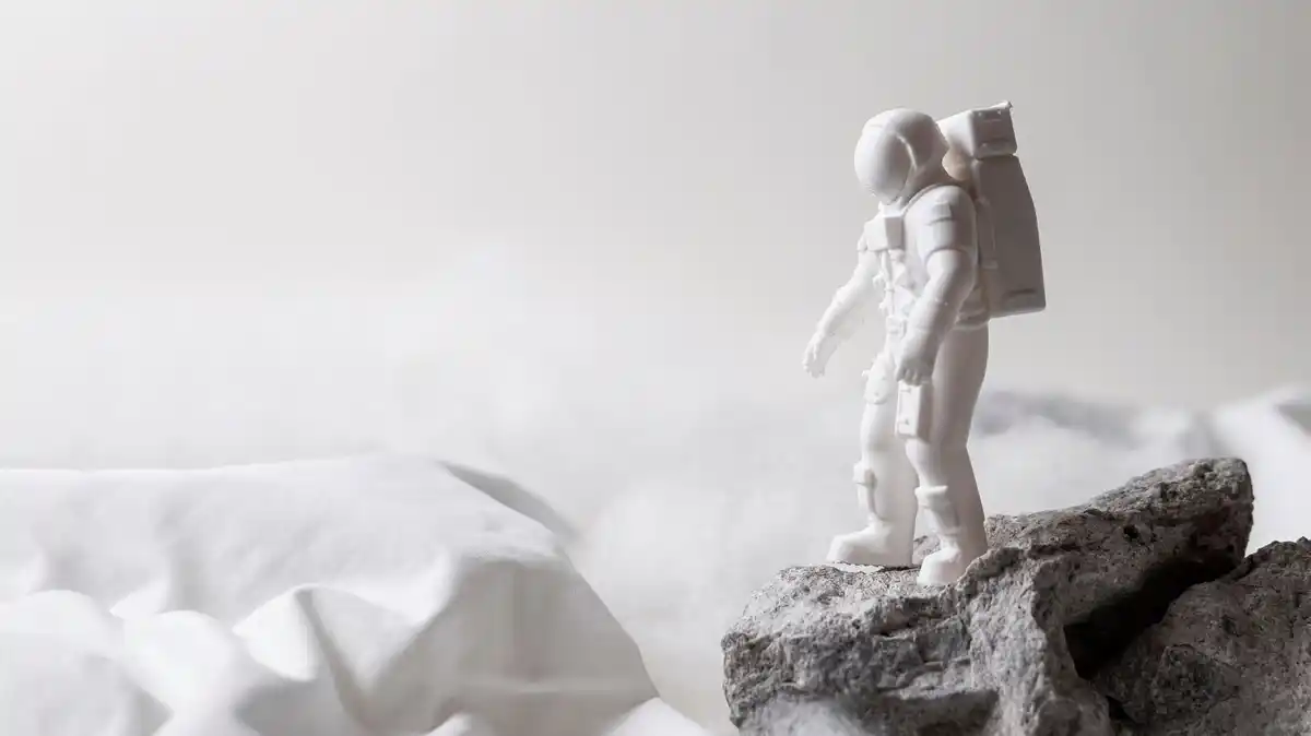 astronaut floating in space without spacesuit realistic