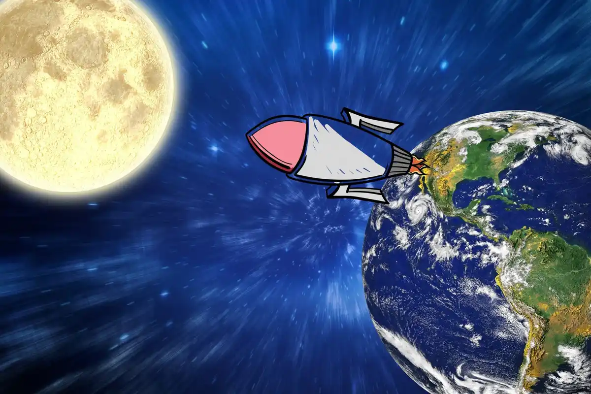 moon drifting away from Earth, science illustration