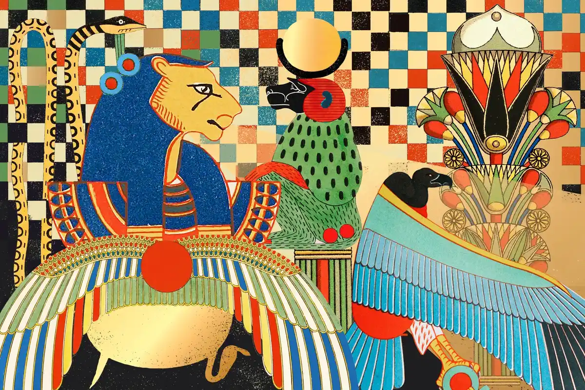 ancient egyptian family artwork