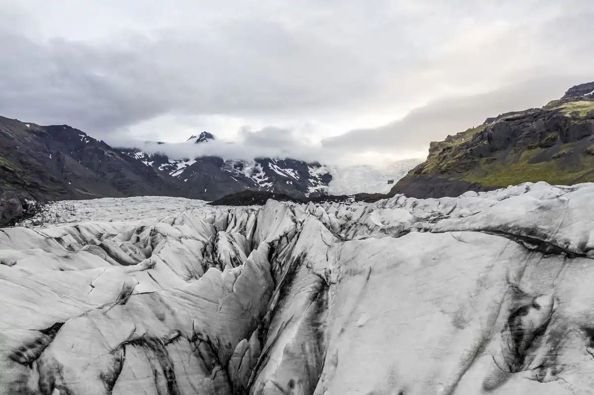 disappearing Iceland glacier aerial