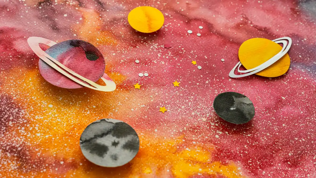 Jupiter protecting earth from asteroids illustration