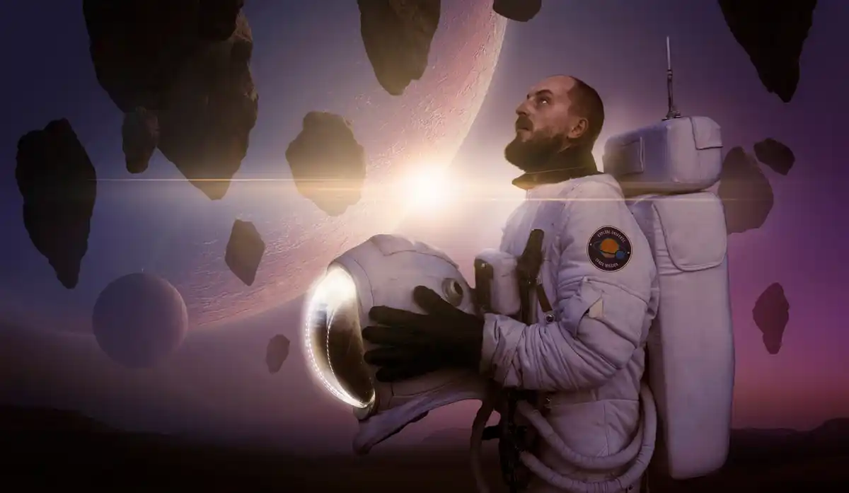 astronaut without spacesuit in outer space danger realistic