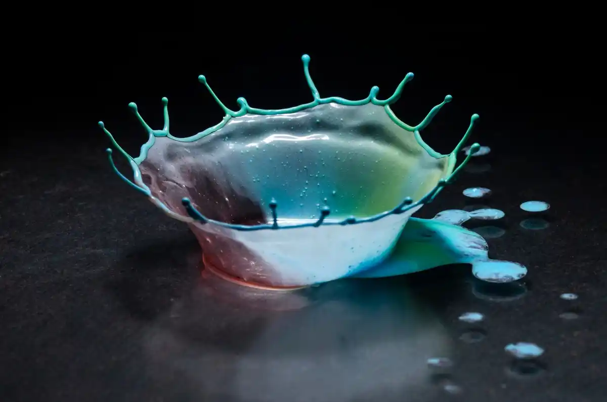 floating water droplet in space ISS astronaut
