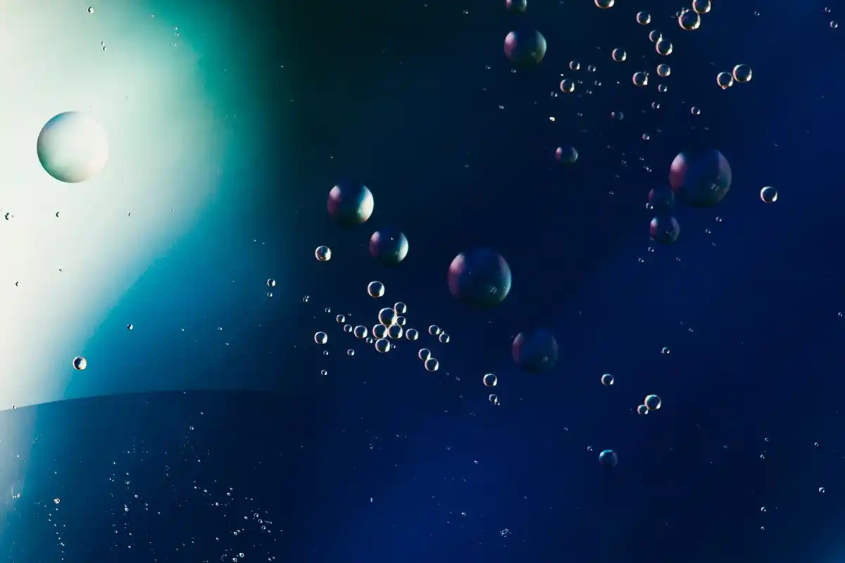 macro shot water bubble microgravity space science
