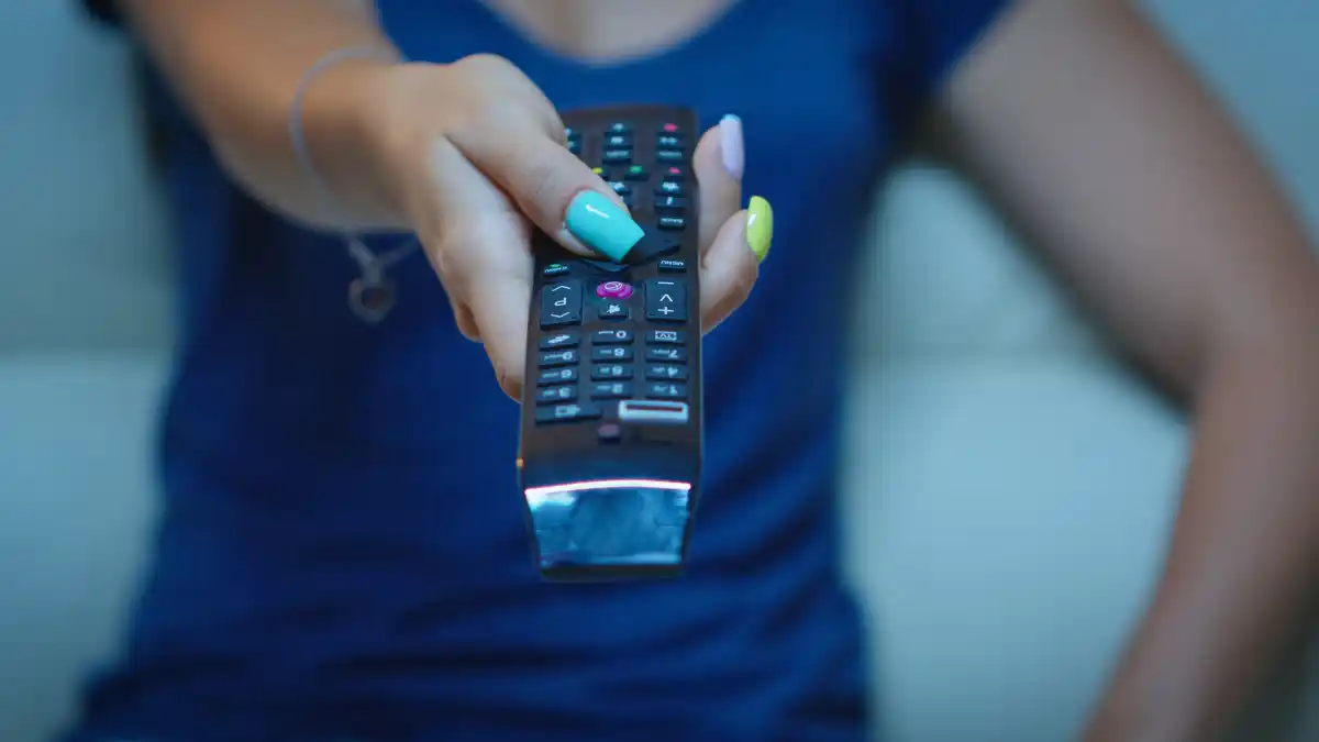 turn off physical microphone switch smart tv close up Dutch home