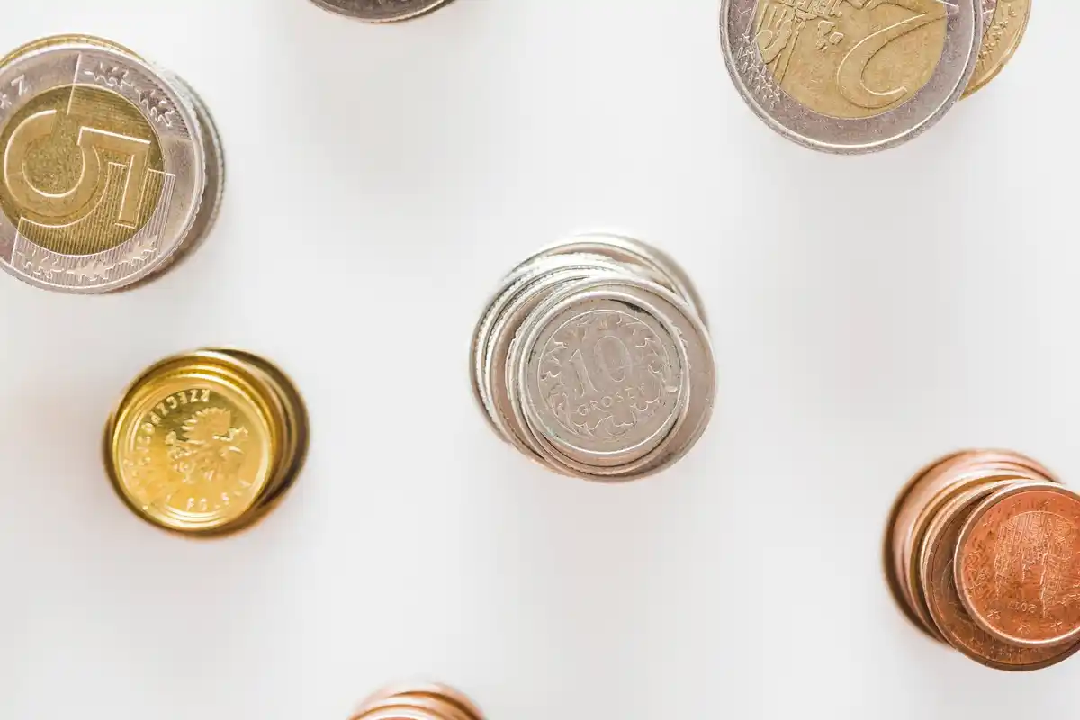 close up rare dutch coins collection macro