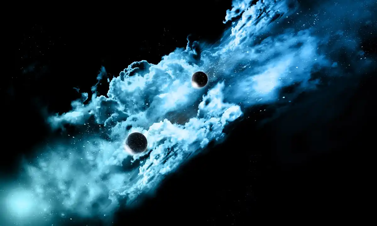 supermassive black hole lurking in space, artistic representation