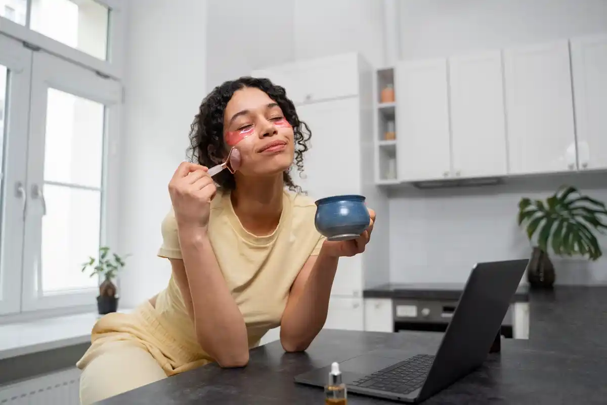 dutch person trying korean food skincare routine home