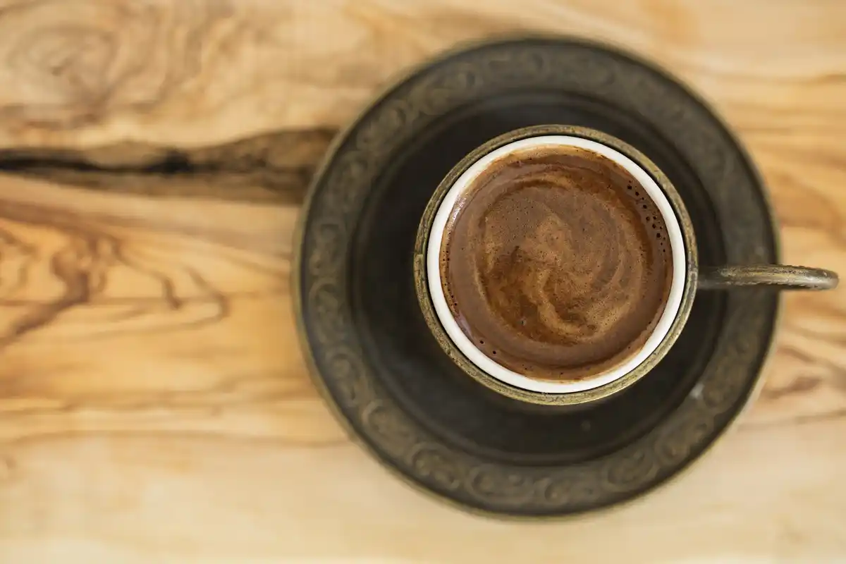 turkish coffee cup with grounds patterns