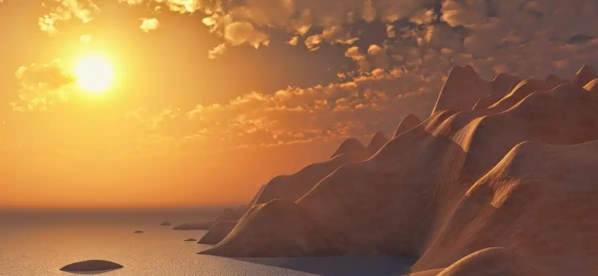 sun disappears, surreal earth, empty sky, dramatic, concept art