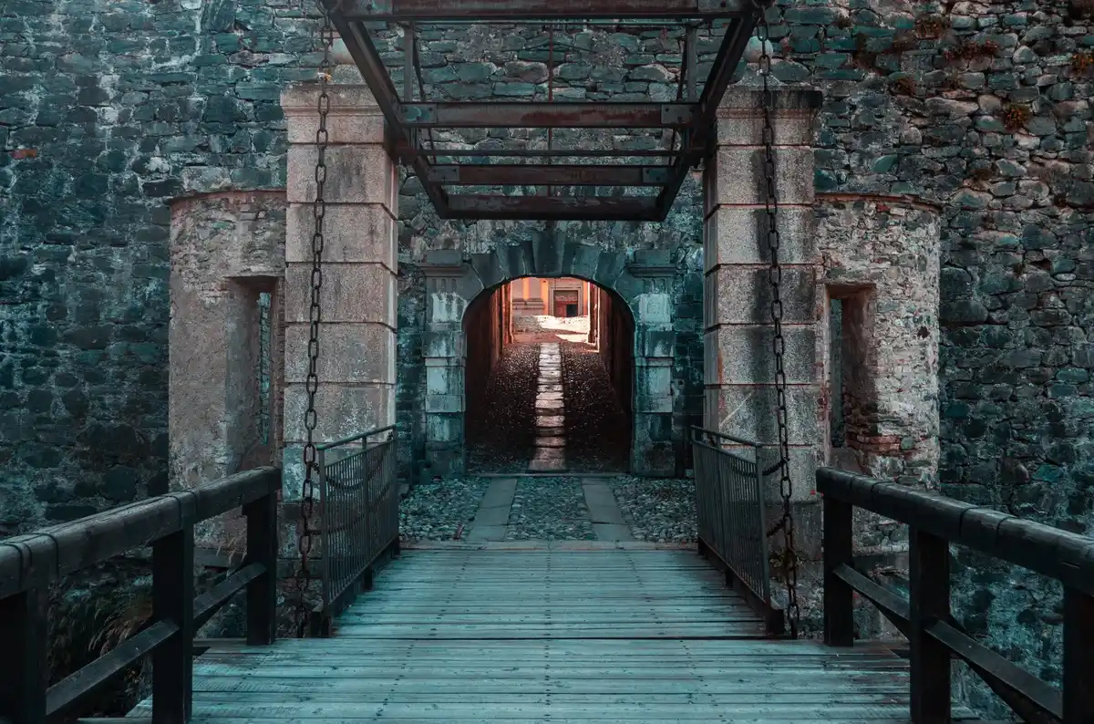 medieval secret church corridor