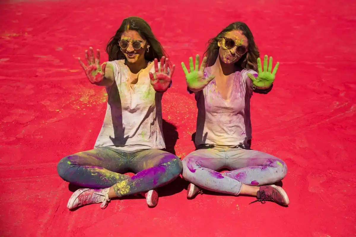 indian holi festival colors street spiritual
