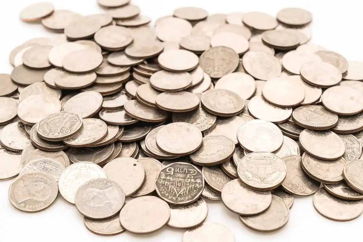 Dutch old coins close up antique money