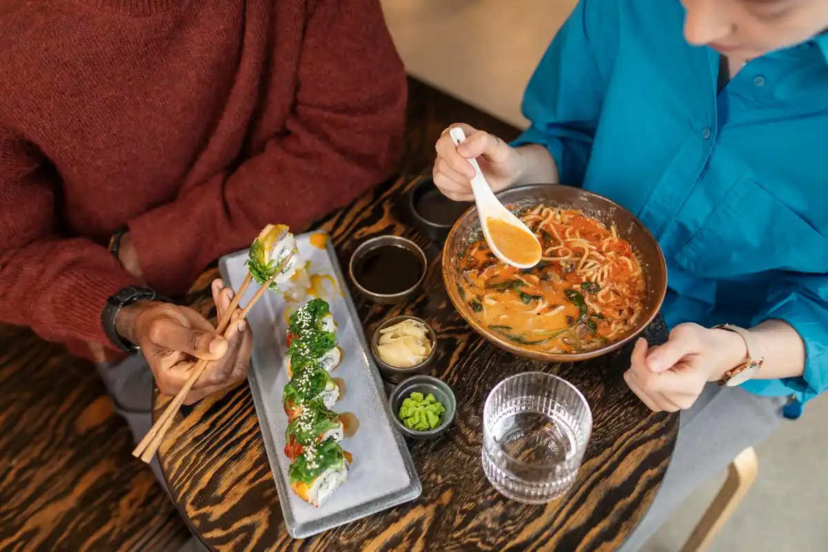 korean family dinner hands visible table etiquette