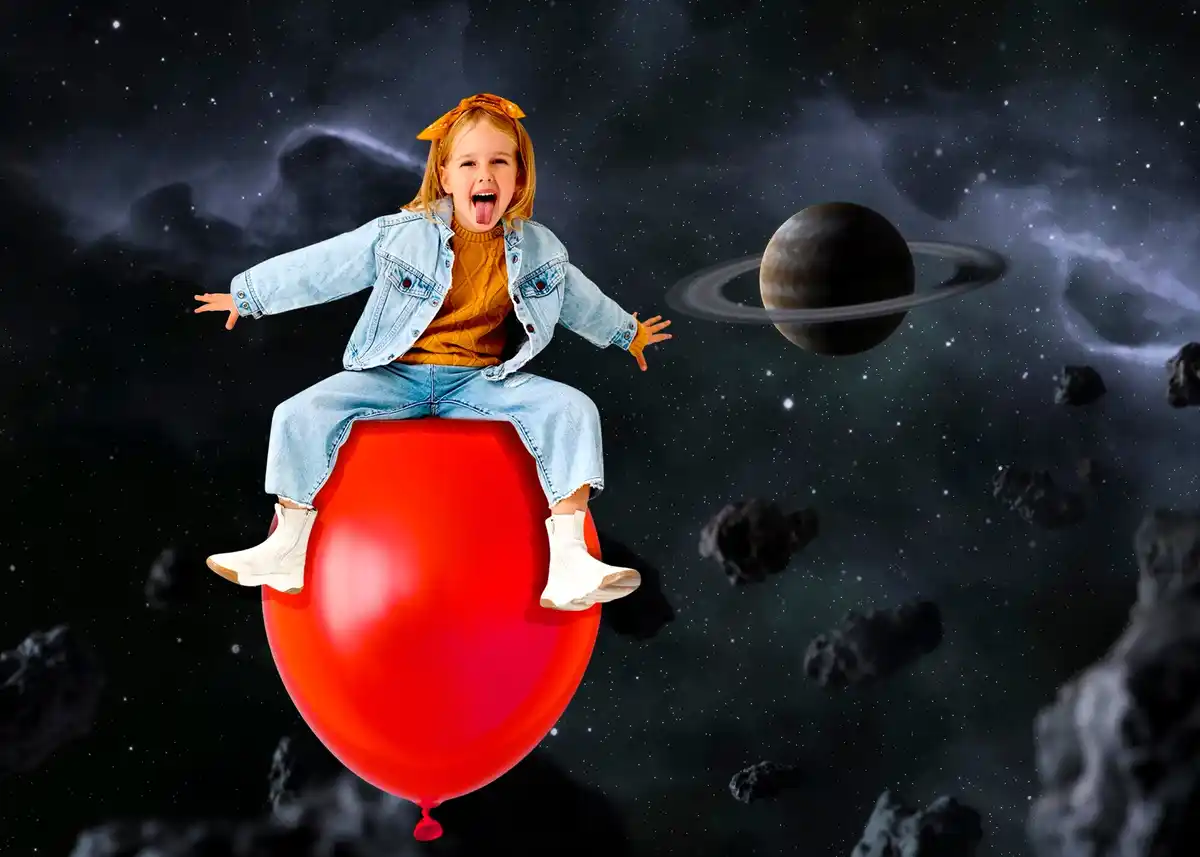 cartoon child afraid universe black hole