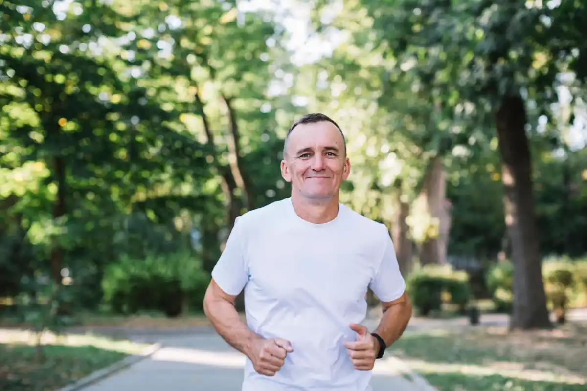 fit older astronaut smiling healthy lifestyle Netherlands