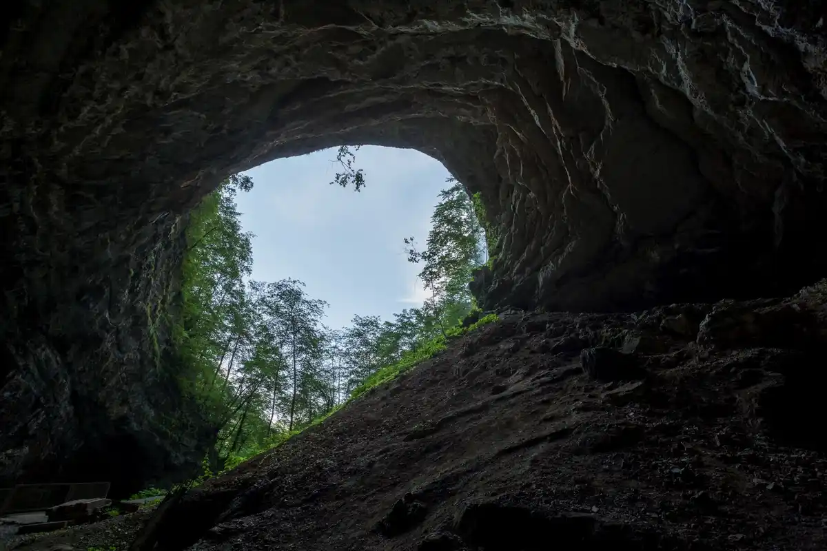 underground limestone cave Netherlands mysterious atmosphere