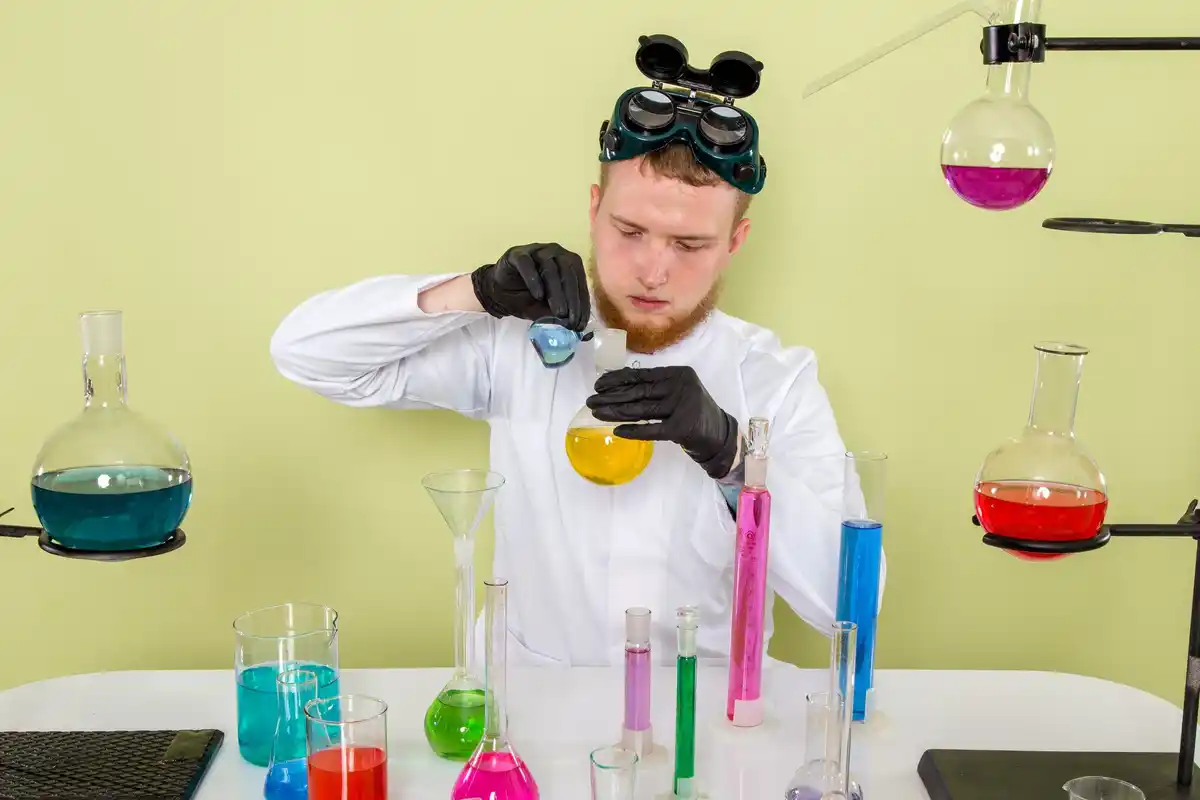 dutch laboratory scientist working with advanced MXene materials