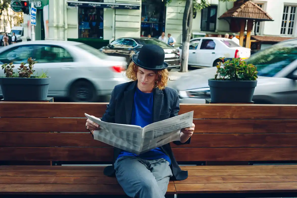 people reading newspapers cafe netherlands