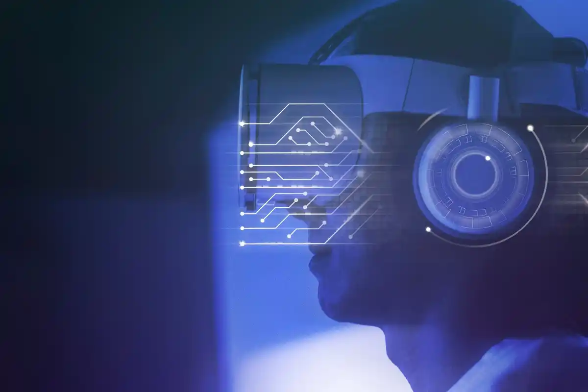 futuristic ai smart glasses brain effect technology