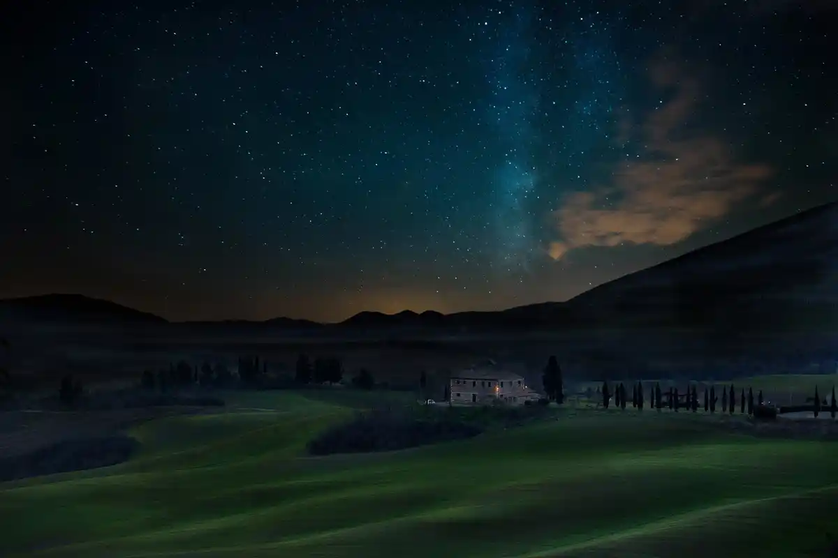 twinkling stars in the night sky over the Netherlands