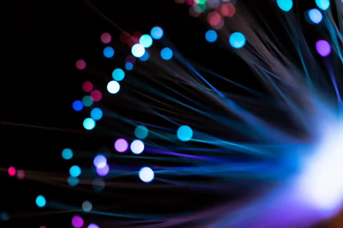fiber optics technology close up