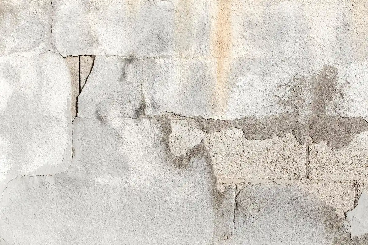 cracked Dutch house foundation closeup