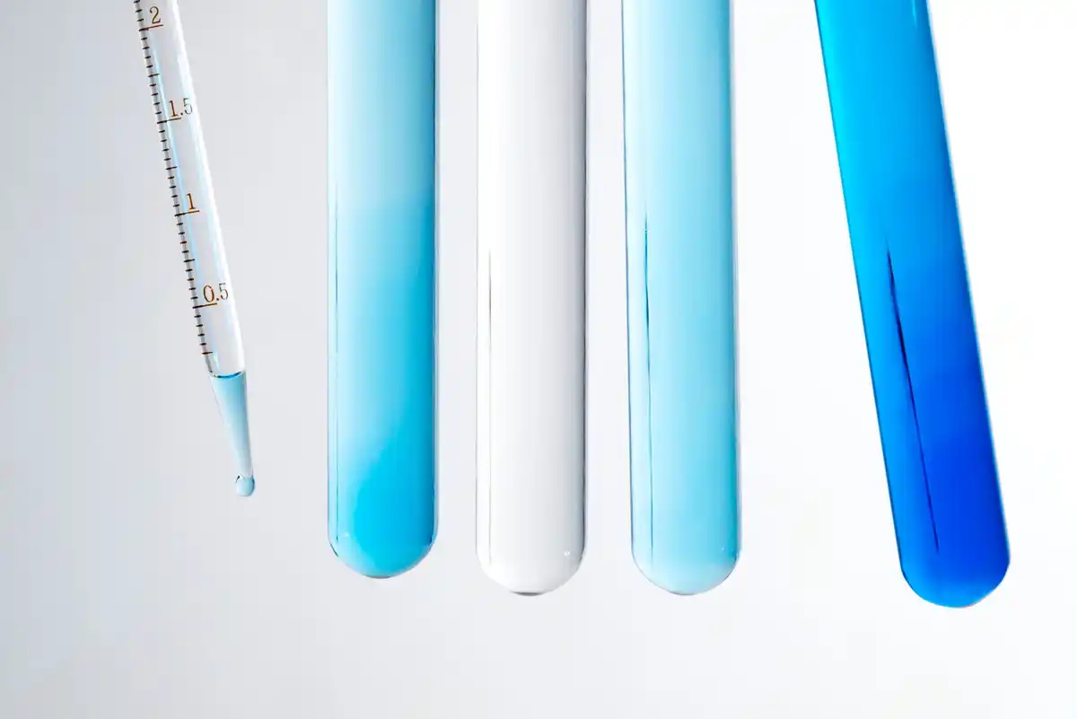 saliva test tube macro shot