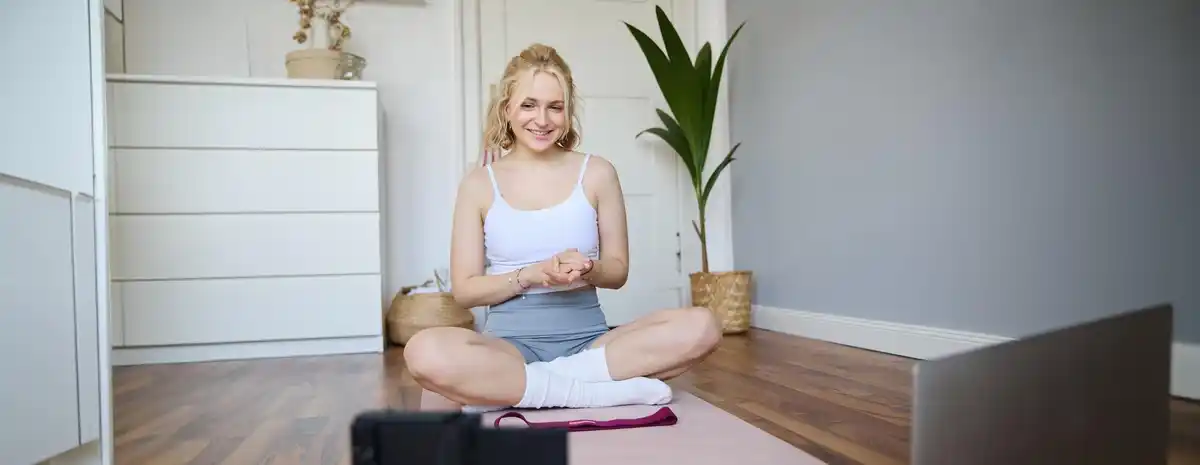 Dutch woman meditating at home for pain relief