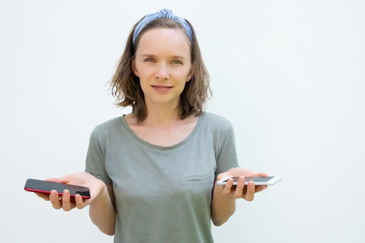 person checking phone battery settings