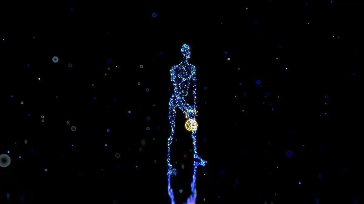 astronaut playing with water in zero gravity